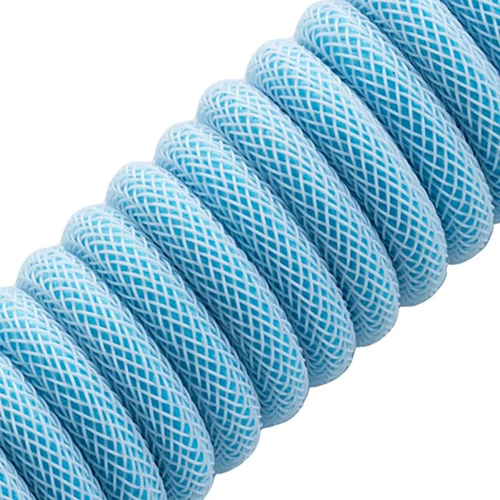 CableMod Classic Coiled Keyboard Cable USB Micro-B auf USB-A, Tastaturkabel (Spiral-Textilkabel), 1.5m, Blueberry Cheesecake