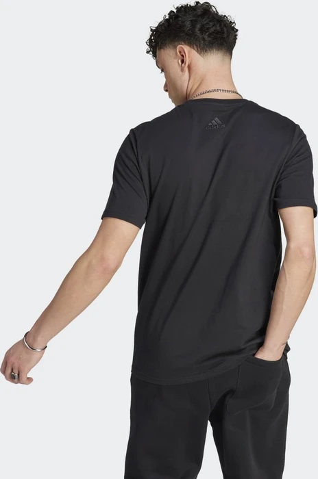 adidas Essentials Single Jersey Big Logo T-Shirt kurzarm black/light aqua (Herren)