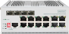 Digitus DN-65 Industrial Railmount Gigabit Managed Switch, 8x RJ-45, 4x RJ-45/SFP (DN-651145)