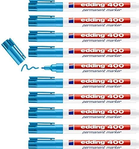 edding 400 Permanentmarker hellblau, 10er-Pack
