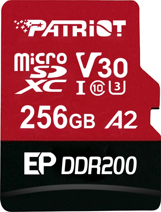 Patriot EP Series DDR200 R160/W120 256GB, UHS-I U3, A2, Class 10