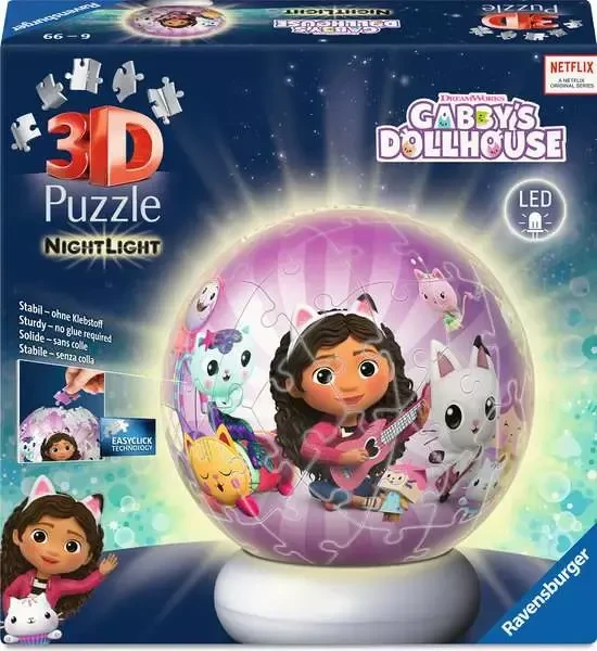 Ravensburger 3D Puzzle-Ball Nachtlicht Gabby's Dollhouse