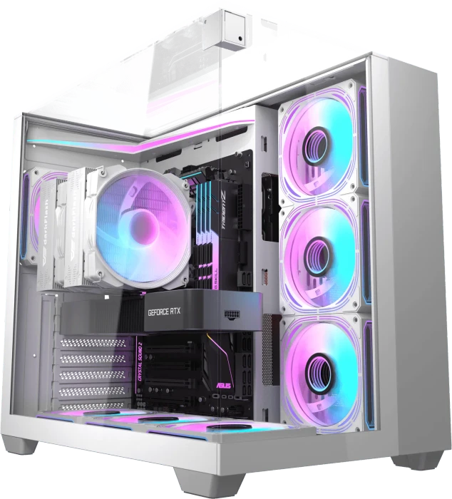 DarkFlash TH285 White, Glasfenster