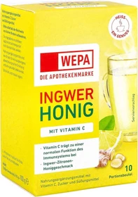 Wepa Ingwer + Honig + Vitamin C Pulver Beutel, 100g (10x 10g)