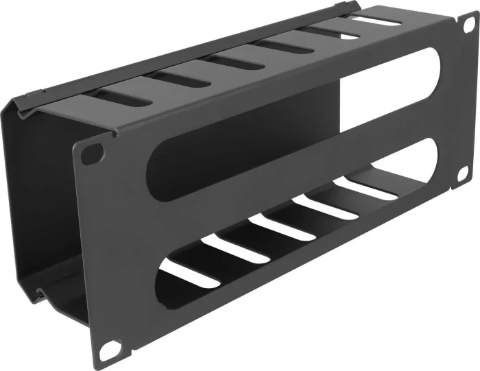 DeLOCK 10" Kabelrangierpanel, mit 2 Öffnungen, schwarz, 2HE