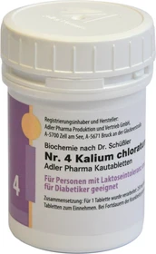 Adler Schüßler Salz Nr. 4 Kalium chloratum D6 Kautabletten, 100g