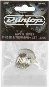 Dunlop Nickel Silver Finger & Thumbpicks, .0225", 5-Pack