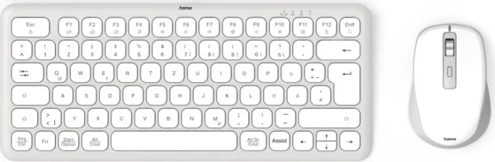 Hama WKM-500 Multi-Device-Tastatur-Maus-Set, klein, weiß, USB/Bluetooth, DE