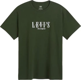 Levi's Relaxed Fit Graphic T-Shirt kurzarm serif logo/kombu green (Herren)