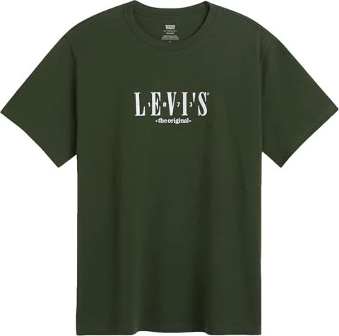 Levi's Relaxed Fit Graphic T-Shirt kurzarm serif logo/kombu green (Herren)