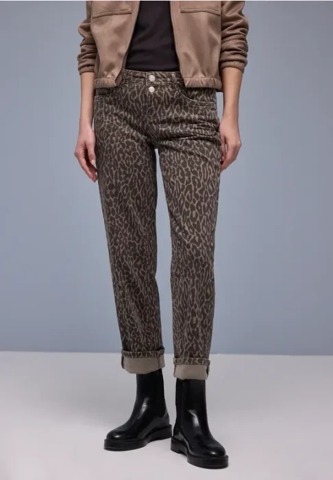 Street One Amalia Jeans leo print washed (Damen)