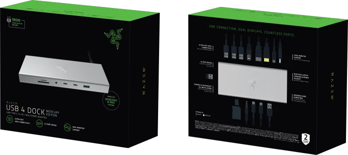 Razer USB 4 Dock, weiß, EU, USB4 [Buchse]