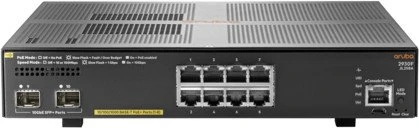 HPE Aruba 2930F 8G Desktop Gigabit Managed Switch, 8x RJ-45, 2x SFP+, 125W PoE+