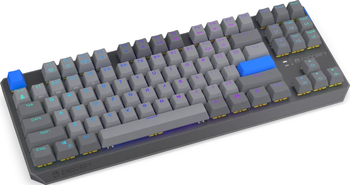 Endorfy Thock V2 TKL Wireless, PBT, grau, LEDs RGB, hot-swap, Endorfy YELLOW, USB/Bluetooth, US
