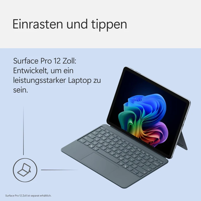 Microsoft Surface Pro 12" Keyboard mit Copilot-Taste, Ozean, DE