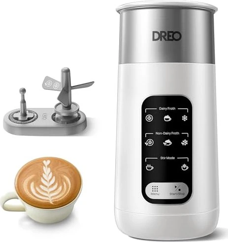Dreo BaristaMaker Air elektrischer Milchaufschäumer weiß