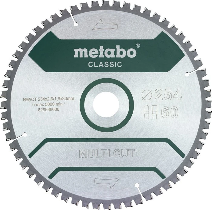 Metabo Multi Cut Classic Kreissägeblatt 60Z, 254x1.8x30mm, 1 Stück