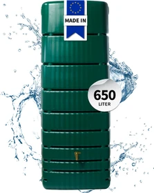 4rain Slim Wandtank-Regenwassertank 650l dunkelgrün