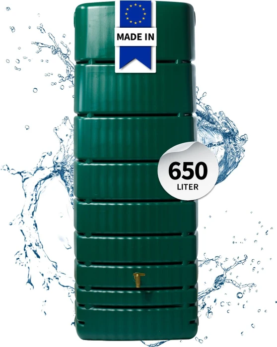 4rain Slim Wandtank-Regenwassertank 650l dunkelgrün