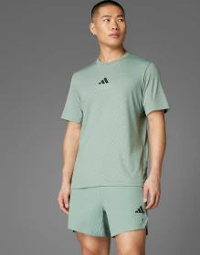 adidas Power 3-Streifen Funktionsshirt kurzarm silver green (Herren)