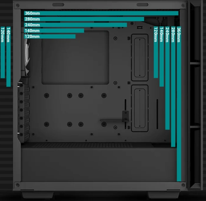 DeepCool CH560, schwarz, Glasfenster