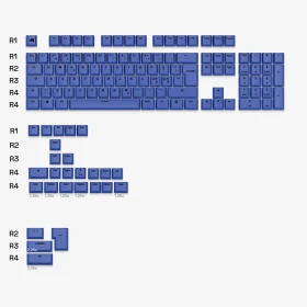 Glorious GPBT Basics Keycaps, Kunststoff (PBT), Mana Blue, blau, 131 Tasten, ISO-ND