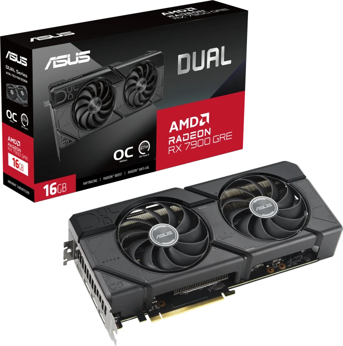 ASUS Dual Radeon RX 7900 GRE OC, DUAL-RX7900GRE-O16G, 16GB GDDR6, HDMI, 3x DP