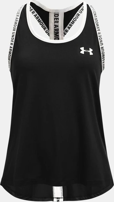 Under Armour Knockout Funktionsshirt ärmellos schwarz/weiß (Junior)