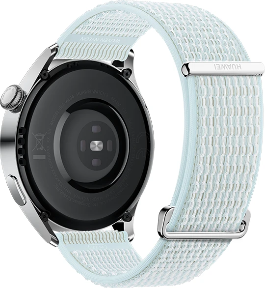 Huawei Watch 3 Classic silber mit Nylonarmband grau/blau