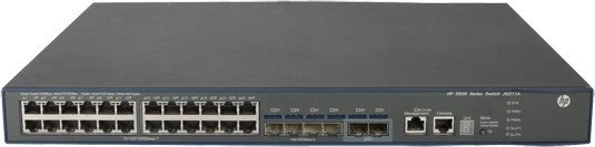 HP 5500 HI 24G Rackmount Gigabit Managed Switch, 24x RJ-45, 4x SFP, 2x SFP+, 2x Erweiterungsslot