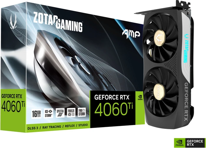 Zotac GeForce RTX 4060 Ti AMP, 16GB GDDR6, HDMI, 3x DP