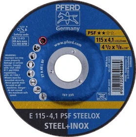 Pferd E 115-4.1 PSF STEELOX Schleifscheibe, 115x4.1x22.23mm, 10 Stück