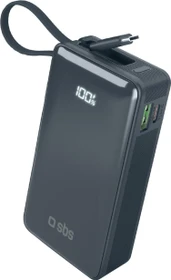 SBS Mobile Power Bank 10000mAh USB-C-Kabel blau