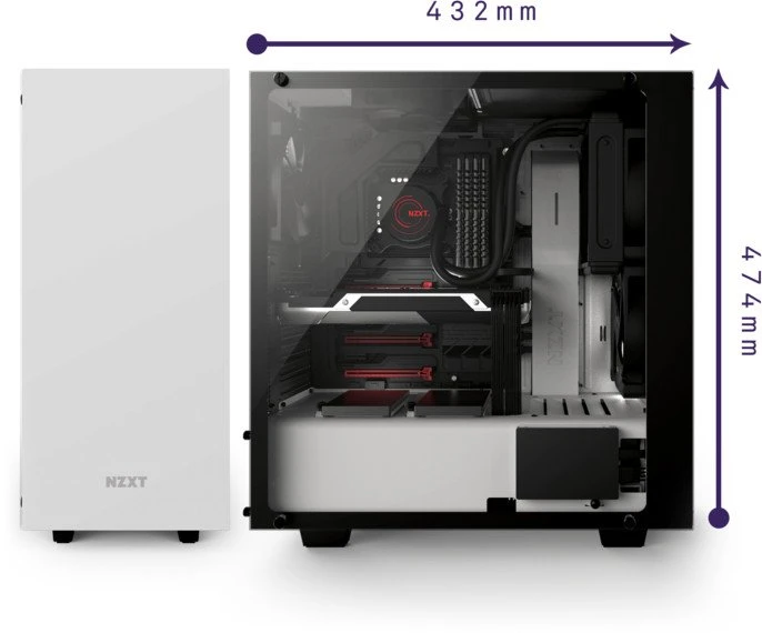 NZXT Source S340 Elite weiß, Glasfenster