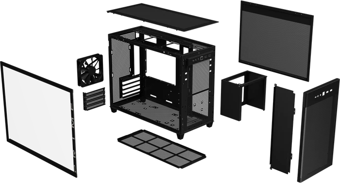 ASUS Prime AP201 Tempered Glass, schwarz, Glasfenster