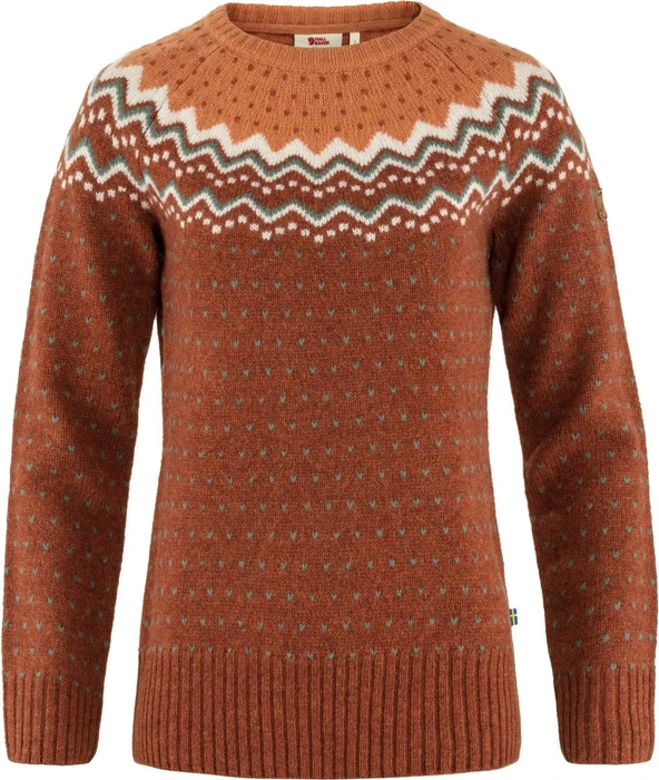 Fjällräven Övik Strickpullover autumn leaf/desert brown (Damen)