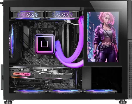 Mars Gaming MC-LCD Black, Glasfenster