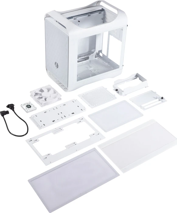 BitFenix Prodigy M 2022, weiß, Glasfenster
