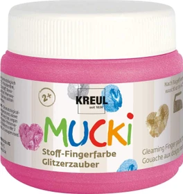 Kreul Mucki Stoff-Fingerfarbe, glitzerzauber pink, 150ml