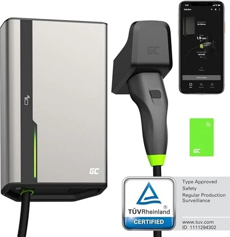 Green Cell HabuDen Wallbox 22kW 32A 5m NFC, 5m Ladekabel