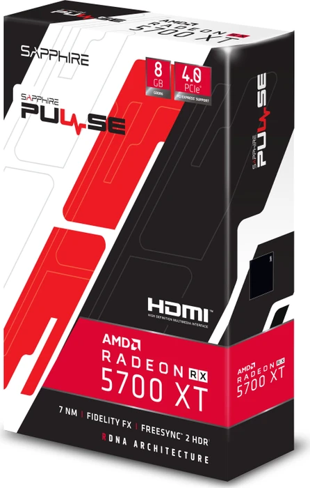 Sapphire Pulse Radeon RX 5700 XT 8G, 8GB GDDR6, HDMI, 3x DP, lite retail