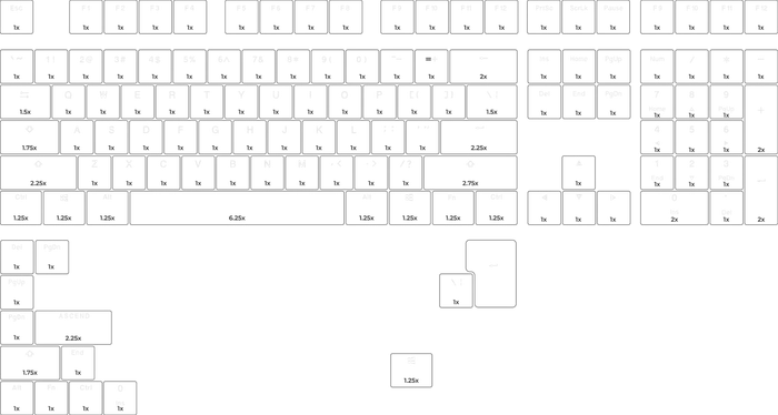 Glorious GMMK V2 USA Base Kit, Kunststoff (ABS) Double-Shot, weiß, 123 Tasten, ANSI-US