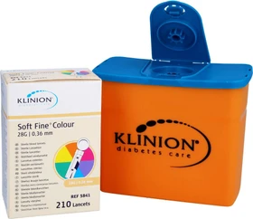 eu-medical Klinion Soft Fine Colour 28G Lanzetten, 210 Stück