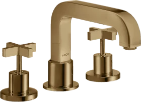 Hansgrohe Axor Citterio 3-Loch Wannenrandarmatur mit Kreuzgriffen polished bronze
