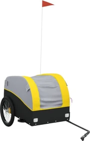 vidaXL Transport 133x68cm Fahrradanhänger schwarz/gelb