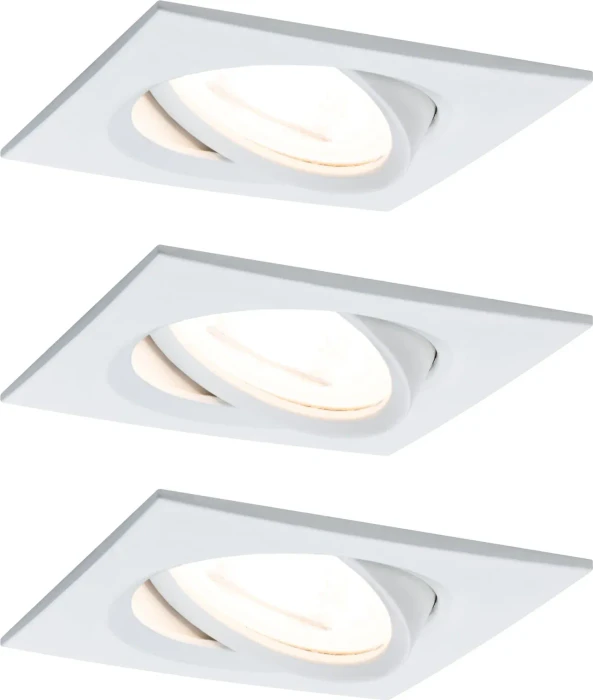 Paulmann LED Nova eckig 6W Einbauleuchte weiß matt, 3 Stück