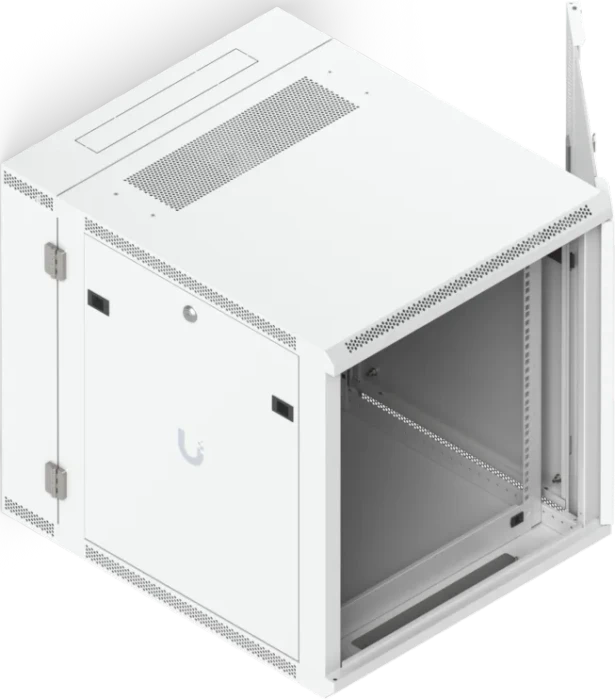 Ubiquiti 12U Rack Cabinet, 19" Wandgehäuse 12HE, Glastür, weiß, 720mm tief