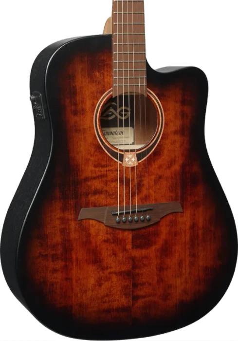LAG Tramontane 70 Dreadnought Cutaway electroacoustic Black & Brown