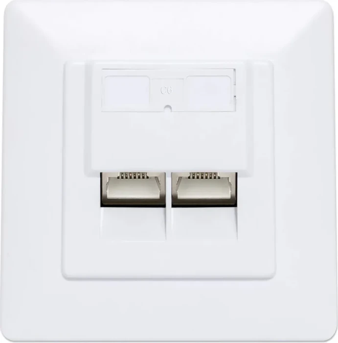 Intellinet 2-Port Cat6 10G RJ45-Netzwerkdose, geschirmt
