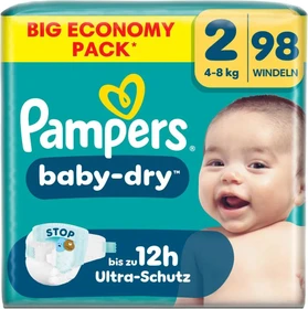Pampers Baby-Dry Gr.2 Einwegwindel, 4-8kg, 98 Stück